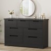 7 Drawer Dresser for Bedroom, Black 7 Chest of Drawers with Embedded Handles, Wooden Dresser Organizer Tv Stand for Living Room Nursery Hallway - 4 of 4