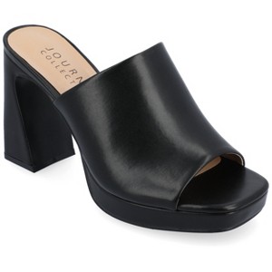 Journee Collection Womens Ezzlynn Structured Heel Slip On Platform Sandals - 1 of 4