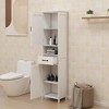 65in Tall Bathroom Storage Cabinet with 2 Doors and 1 Drawers Adjustable Shelves, Narrow Height Slim Freestanding Cabinet for Bathroom, White - 2 of 4