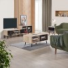 Kings Brand Furniture Nathan Mid Century Modern Coffee Table with Storage, Open & Closed Shelves for Living Room, Office, Dining – Oak/Black - 4 of 4
