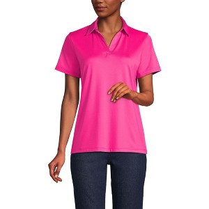 Lands' End Women's Short Sleeve Rapid Dry Sport Neck Polo Shirt - 1 of 2