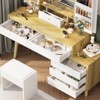 Makeup Vanity Desk with 3 Color Modes LED Lighted Mirror, 6 Drawers & Open Storage Shelves, Dressing Table with Drawers Hidden Space, for Bedrooms - 4 of 4