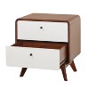 Cassie Mid-century Modern Nightstand Walnut/white - Buylateral : Target