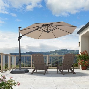 PURPLE LEAF 10 Feet Patio Umbrella Outdoor Cantilever Round Umbrella Aluminum Offset Umbrella with 360-degree Rotation for Garden Pool Patio - 1 of 4