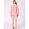 cheibear Women's Fuzzy Flannel Long Sleeve Sweatsuits with Sweater Pants 2 Piece Pajama Sets - 4 of 4