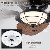 52" Waterproof Outdoor Palm Leaf Ceiling Fans with Lights and Remote,Wet Rated Tropical Ceiling Fans for Patios Porch Gazebo Pergola - 4 of 4