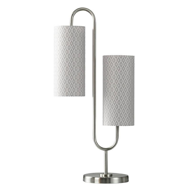 Modern Double Curve Shape with Patterned Shades Table Lamp Brushed Steel - StyleCraft, 6 of 7