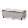 Marlisa Walnut Finished Wood and Fabric Upholstered Button Tufted Storage Ottoman Gray - BaxtonStudio - 3 of 4