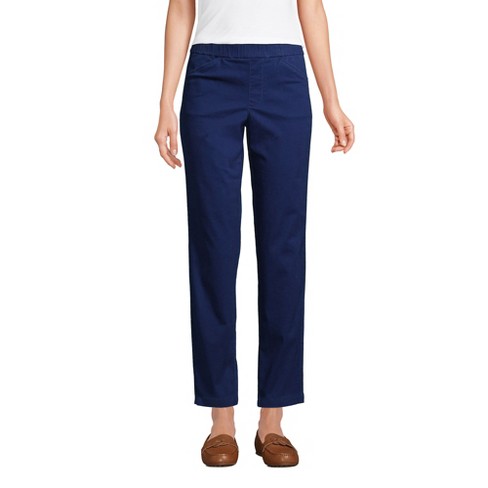 Lands' End Women's Mid Rise Pull On Chino Ankle Pants - 4 - Deep Sea ...