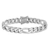 Black Bow Jewelry Men's 14k White Gold, 9mm Solid Figaro Link Chain Bracelet, 8 Inch - 3 of 4
