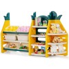 Tangkula 3-in-1 Kids Toy Storage Rack Pineapple Toy Organizer Storage Cabinet w/Plastic Bins & Shelves - 4 of 4