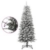 vidaXL Artificial Slim Christmas Tree with Flocked Snow 4 ft PVC&PE - 3 of 4