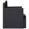 vidaXL Patio Armchair Black PE rattan, Steel, Polyester Medium - 3 of 4