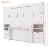 TIRAMISUBEST Full Size Murphy Bed with Closets, Drawers and Shelves, Multi-functional Folding Wall Bed with Narrow Desk - 4 of 4