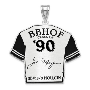 Black Bow Jewelry Sterling Silver Joe Morgan Signature Enamel Jersey Pendant - 1 of 4