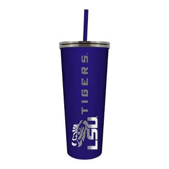 LSU Tigers 22 oz Plastic Water Bottle with Neoprene Cover ( set of two )