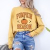 Simply Sage Market Women's Pumpkin Season Varsity Grunge Long Sleeve Garment Dyed Tee - 2 of 4