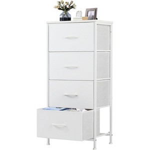 SEVOBAL Nightstand 4 Drawers Bedside Table Removable Bins Sturdy Organizer Furniture for Bedroom Nursery Closet Living Room, White, 17.7"*11.8"*37.4" - 1 of 4