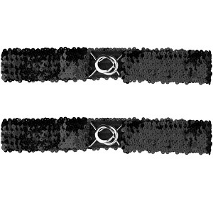 INSPIRE CHIC Women's Skinny Elastic Sequins Decor Stretchy Waist Belts for Dresses 2 Pcs 25.19" - 1 of 4