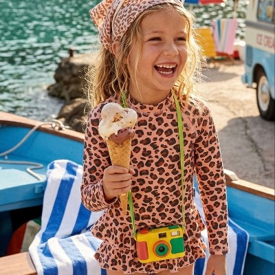 Sunguard Swim Reese Girls’ UPF 50+ Long Sleeve Two Piece Swimsuit Set | Sunguard Swim Ditsy Tropical Blue 4-5Y — фото 8