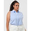 Agnes Orinda Women's Plus Size Sleeveless Office Work Button-Down Tank Top - 2 of 4
