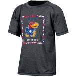 NCAA Kansas Jayhawks Boys' Gray Poly Pixel T-Shirt