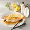 Ceramic Vinegar Pour Bottle Cream - Figmint™: Stoneware Oil Dispenser, Stainless Steel & Wood Lid, 18.7oz Capacity - 2 of 3