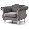 Transitional Upholstered Flared Armchair with Comfortable Seating and Easy Assembly for Living Room - 3 of 4
