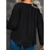 Coolmee Womens Plus Size Tops Casual V Neck Smocked Long Sleeve Chiffon Blouse Flowy Work Shirts - 4 of 4
