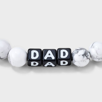 Little Words Project Dad Beaded Bracelet - White/Black - image 5