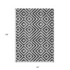 Black Gray And Silver Geometric Washable Indoor Outdoor Area Rug - 3 of 4