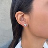 Adornia Silver Plated Flower-Shaped CZ Halo Stud Earrings - 2 of 4