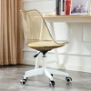 21.3"Modern Home Office Desk Chairs, Adjustable 360 Swivel Chair Engineering Plastic Armless Swivel Computer Chair,Brown - 2 of 4