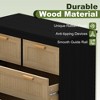 4-Drawers Rattan Storage Cabinet Rattan Drawer, CENGHU Nightstand, Coffee Bar Cabinet, for Bedroom, Living Room, Dining Room, Hallways - 3 of 4