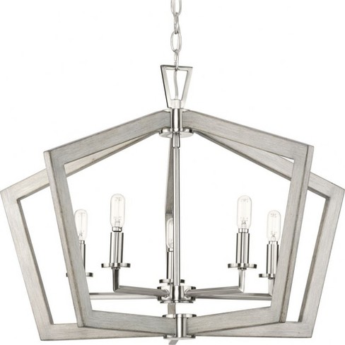 Progress Lighting Galloway 5-Light Chandelier, Brushed Nickel, Open Frame, Collection: Galloway, Material: Steel, Finish Color: Brushed Nickel - image 1 of 1