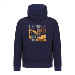 Everyday Kids All the Girls Dig Me Boys Pullover Hoodie – Funny Construction Truck Sweatshirt - 1 of 4