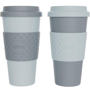 Copco Acadia To Go Mug Set of 2, 16 Ounce Reusable Coffee Cups with Lids, Durable & BPA-Free, Travel Mugs Double-Wall Insulation