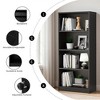 Lirago,Adjustable 4-Shelf Wooden Bookcase-Freestanding Home Office & Living Room Storage,Black - 3 of 4