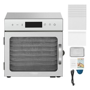 VEVOR Food Dehydrator Machine, 8 Stainless Steel Trays, 400W Electric Food Dryer with Adjustable Temperature & 24-Hour Timer, Freeze Dryer, Silver - 1 of 4
