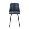 Jofran,Mid-Century Modern Faux Leather Upholstered Counter Height Barstool (Set of 2) - 2 of 4