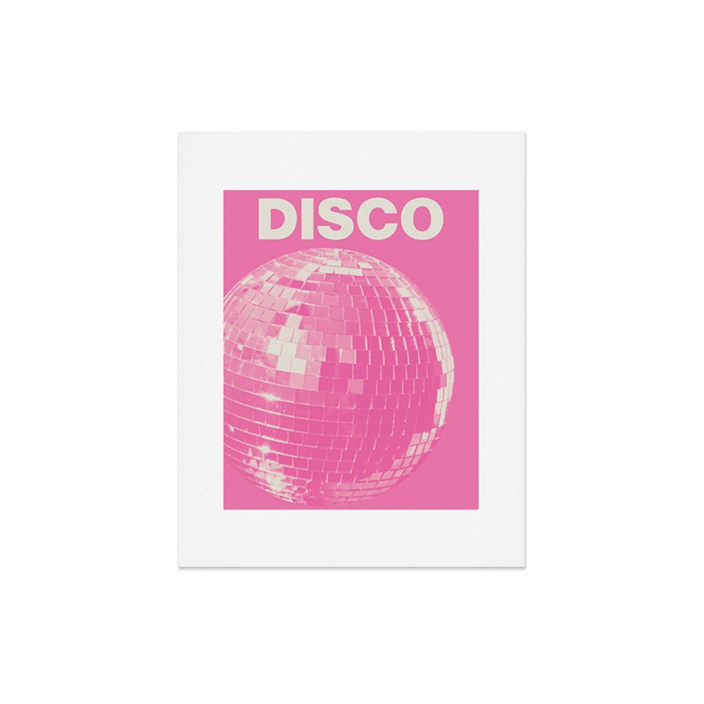 Photos - Wallpaper Deny Designs 16"x20" April Lane Art Pink Disco Ball Unframed Art Print