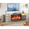 Modern Entertainment Center with Storage Cabinet Up to 75" TV, Black Modern TV Stand for Living Room (Not Included Fireplace) - 2 of 4