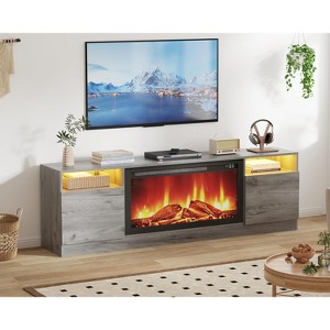 TV Stand with Storage Plac for TV Up to 55 Inche, Modern Entertainment Center with Storage Cabinet, Fits Into 36'' Electric Fireplace - 1 of 4