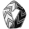 Women's Black Color 100% Acrylic Reversible Chevron Hat And Infinity Scarf Set - 3 of 4
