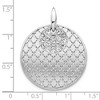 Black Bow Jewelry Sterling Silver and Crystal Cluster Brushed Circle Pendant, 30 x 37mm - 3 of 4