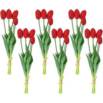 Northlight Real Touch™ Red Artificial Tulip Floral Bundles, Set of 6 - 18"