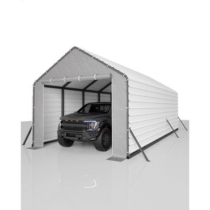Heavy-Duty Metal Carport for All-Weather Protection. Fits Full-Size Pickups, SUVs, Boats - 1 of 4