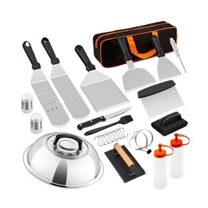 Itopfox 18PCS Griddle Accessories Kit, Stainless Steel Flat Top Grilling Tools Set with Spatulas, Scraper Chopper, Melting Dome for Outdoor Barbecue - 1 of 4