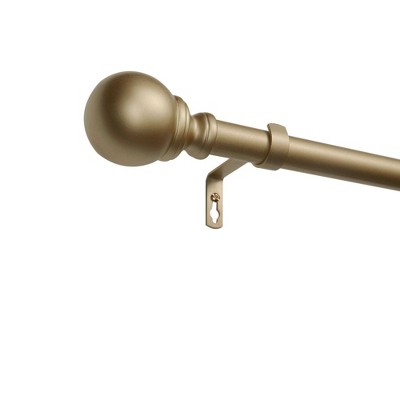 Adjustable Gold Iron Curtain Rod with Sphere Finials
