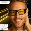 grinderPUNCH Super Dark Polarized Black Sunglasses  Biker Style Rider  Wrap Around Style Lightweight UV Protection - 2 of 4